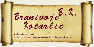 Branivoje Kotarlić vizit kartica